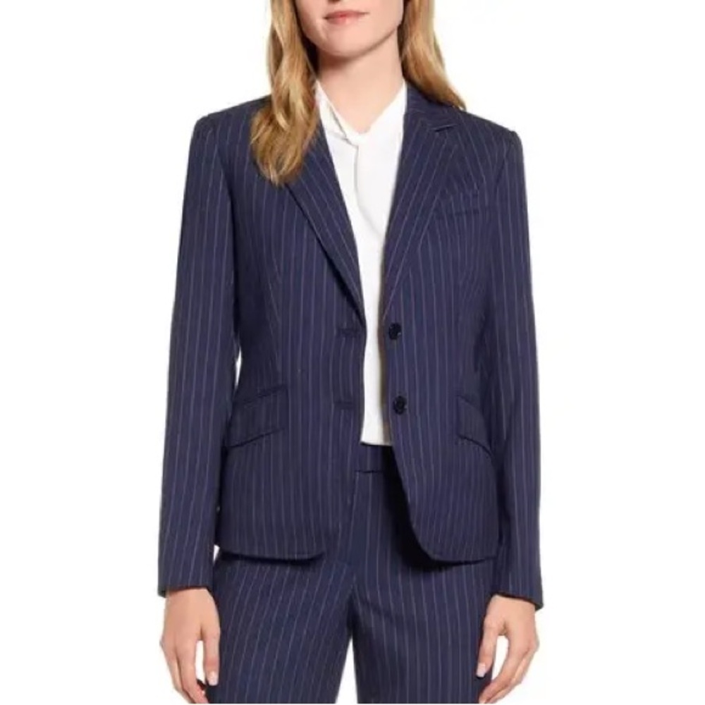 Anne Klein Nested Pinstripe Suit Jacket